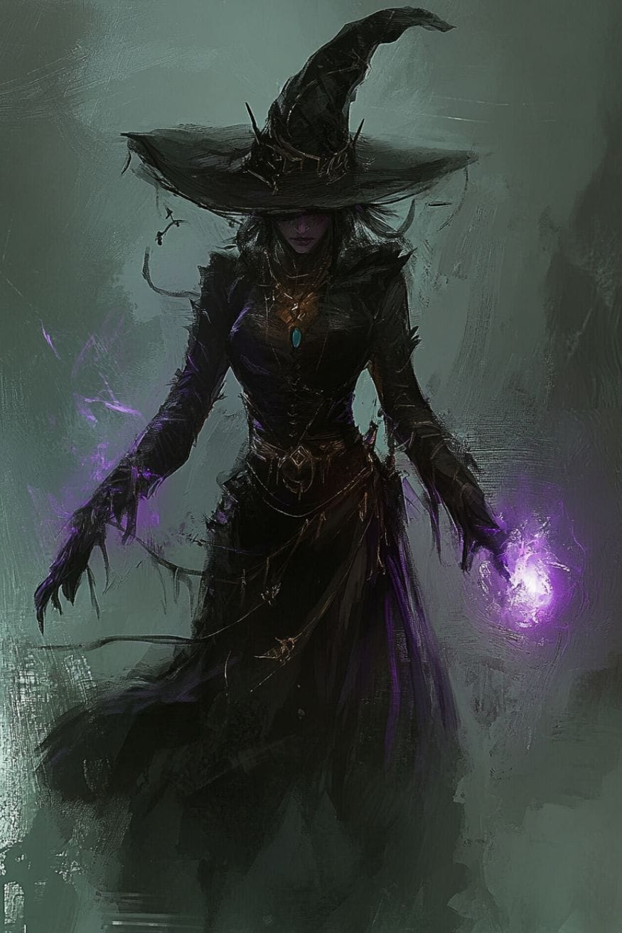 Necromancer Witch conecpt art inspired by Path of Exile