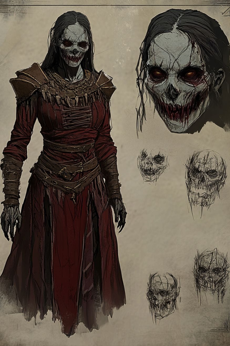 Necromancer Witch concept art inspired by Path of Exile