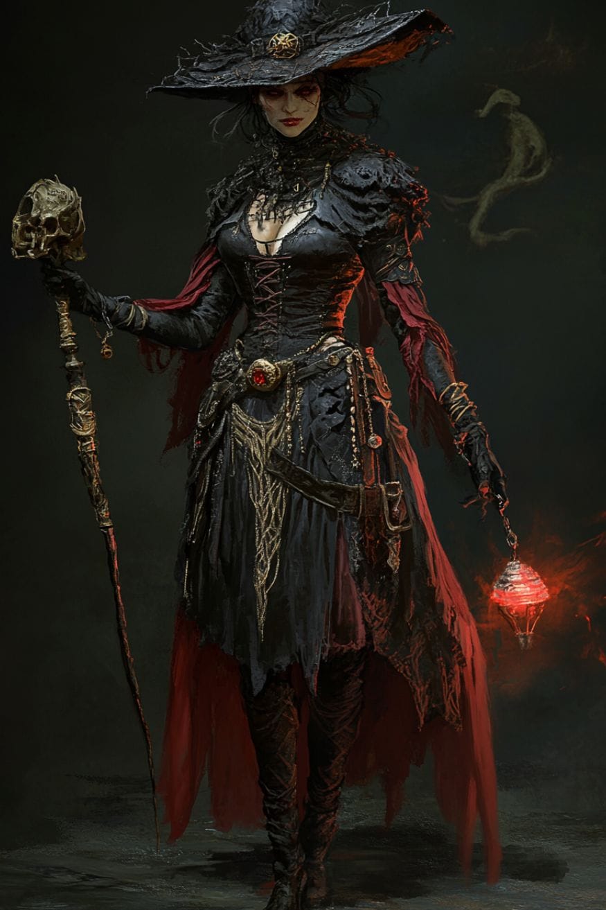 Necromancer Witch concept art inspired by Path of Exile